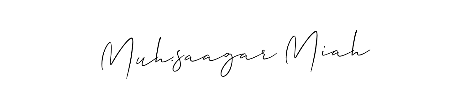 Create a beautiful signature design for name Muh.saagar Miah. With this signature (Allison_Script) fonts, you can make a handwritten signature for free. Muh.saagar Miah signature style 2 images and pictures png