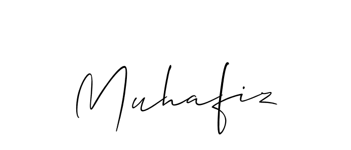 You should practise on your own different ways (Allison_Script) to write your name (Muhafiz) in signature. don't let someone else do it for you. Muhafiz signature style 2 images and pictures png