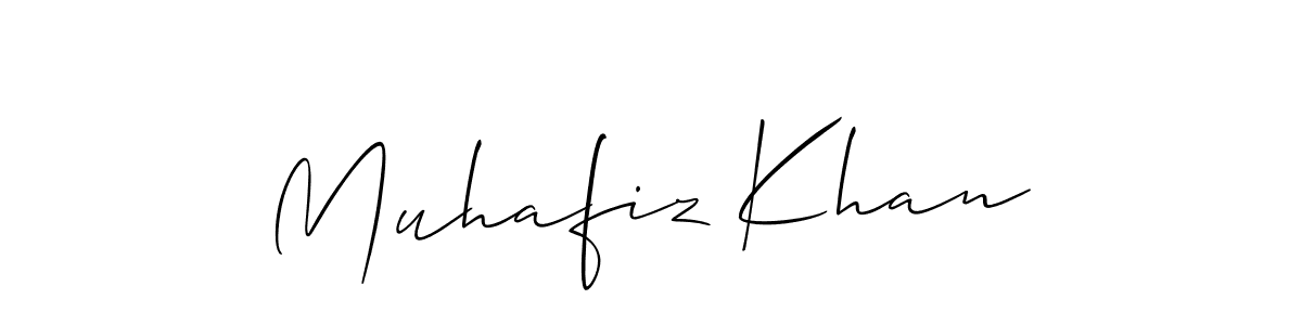 Allison_Script is a professional signature style that is perfect for those who want to add a touch of class to their signature. It is also a great choice for those who want to make their signature more unique. Get Muhafiz Khan name to fancy signature for free. Muhafiz Khan signature style 2 images and pictures png