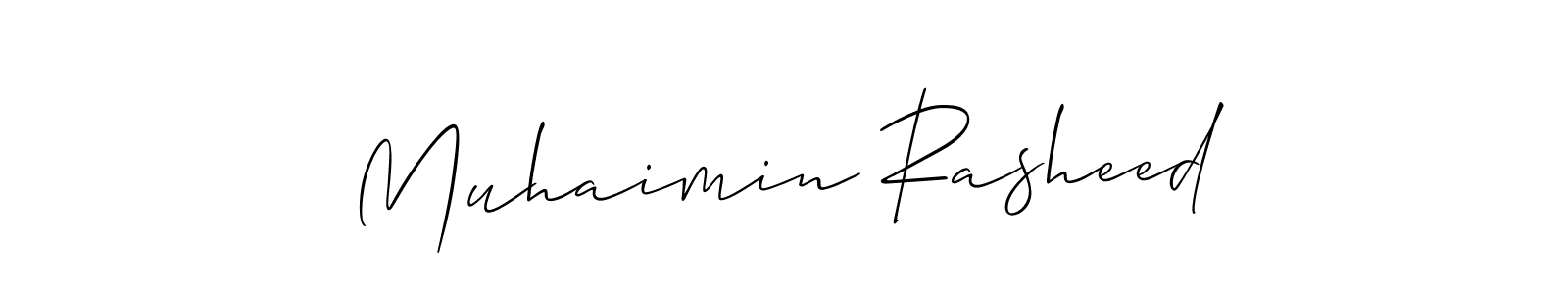 Make a beautiful signature design for name Muhaimin Rasheed. With this signature (Allison_Script) style, you can create a handwritten signature for free. Muhaimin Rasheed signature style 2 images and pictures png