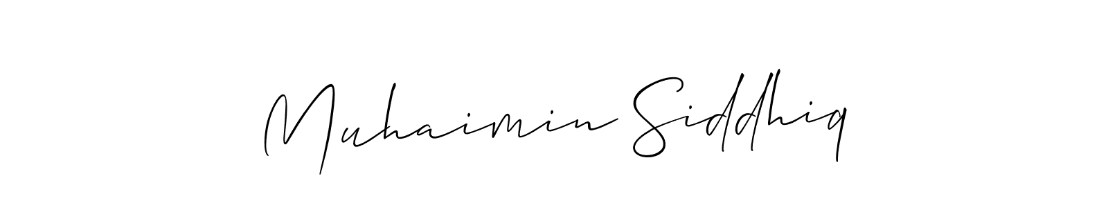 Also we have Muhaimin Siddhiq name is the best signature style. Create professional handwritten signature collection using Allison_Script autograph style. Muhaimin Siddhiq signature style 2 images and pictures png