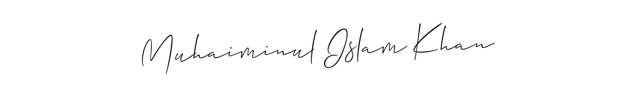 How to Draw Muhaiminul Islam Khan signature style? Allison_Script is a latest design signature styles for name Muhaiminul Islam Khan. Muhaiminul Islam Khan signature style 2 images and pictures png