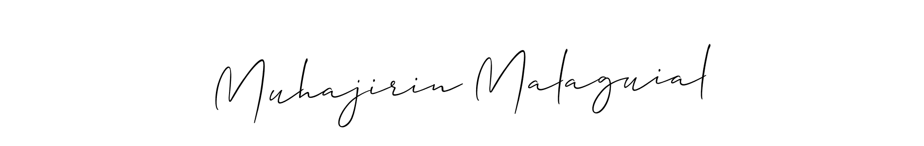 How to Draw Muhajirin Malaguial signature style? Allison_Script is a latest design signature styles for name Muhajirin Malaguial. Muhajirin Malaguial signature style 2 images and pictures png