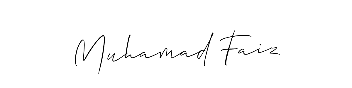 Make a short Muhamad Faiz signature style. Manage your documents anywhere anytime using Allison_Script. Create and add eSignatures, submit forms, share and send files easily. Muhamad Faiz signature style 2 images and pictures png