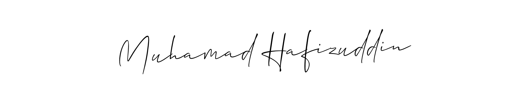 Make a beautiful signature design for name Muhamad Hafizuddin. With this signature (Allison_Script) style, you can create a handwritten signature for free. Muhamad Hafizuddin signature style 2 images and pictures png