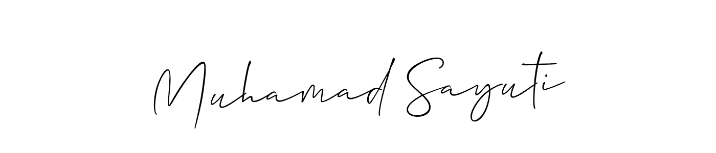 The best way (Allison_Script) to make a short signature is to pick only two or three words in your name. The name Muhamad Sayuti include a total of six letters. For converting this name. Muhamad Sayuti signature style 2 images and pictures png