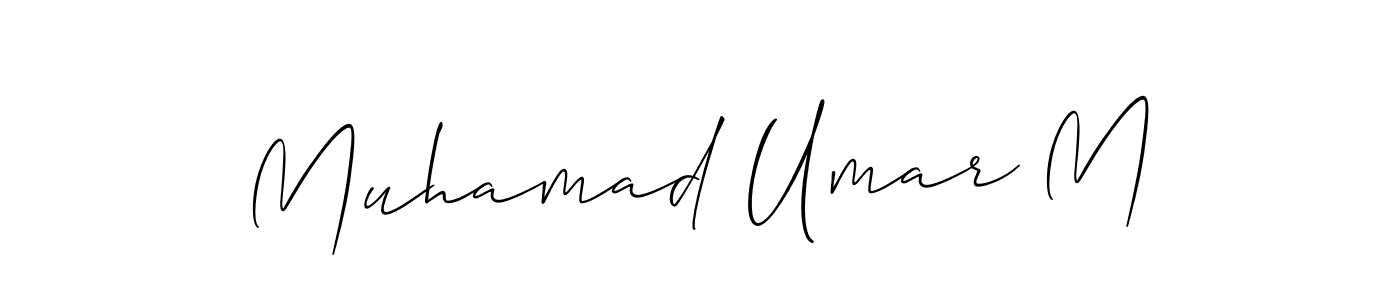 Also You can easily find your signature by using the search form. We will create Muhamad Umar M name handwritten signature images for you free of cost using Allison_Script sign style. Muhamad Umar M signature style 2 images and pictures png