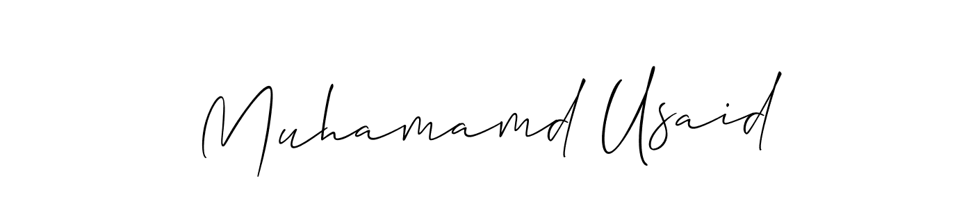 You should practise on your own different ways (Allison_Script) to write your name (Muhamamd Usaid) in signature. don't let someone else do it for you. Muhamamd Usaid signature style 2 images and pictures png