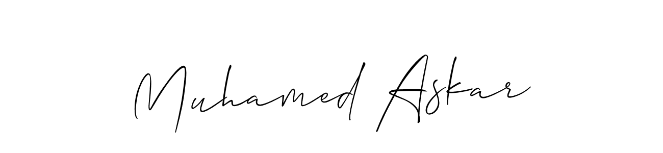 Use a signature maker to create a handwritten signature online. With this signature software, you can design (Allison_Script) your own signature for name Muhamed Askar. Muhamed Askar signature style 2 images and pictures png