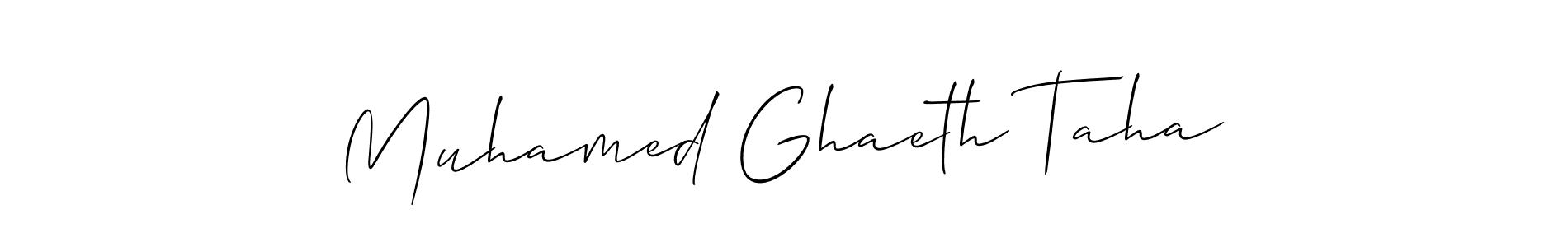 Also You can easily find your signature by using the search form. We will create Muhamed Ghaeth Taha name handwritten signature images for you free of cost using Allison_Script sign style. Muhamed Ghaeth Taha signature style 2 images and pictures png