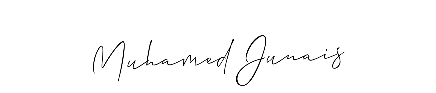 if you are searching for the best signature style for your name Muhamed Junais. so please give up your signature search. here we have designed multiple signature styles  using Allison_Script. Muhamed Junais signature style 2 images and pictures png