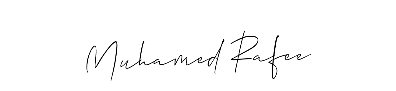 Make a short Muhamed Rafee signature style. Manage your documents anywhere anytime using Allison_Script. Create and add eSignatures, submit forms, share and send files easily. Muhamed Rafee signature style 2 images and pictures png