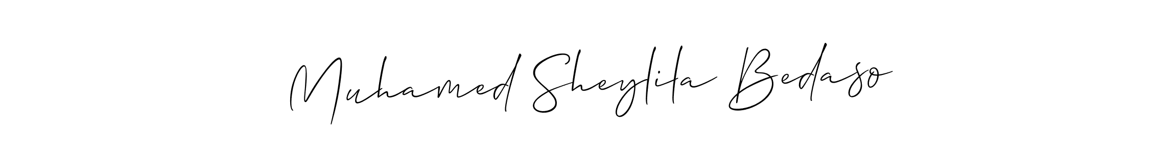 Use a signature maker to create a handwritten signature online. With this signature software, you can design (Allison_Script) your own signature for name Muhamed Sheylila Bedaso. Muhamed Sheylila Bedaso signature style 2 images and pictures png