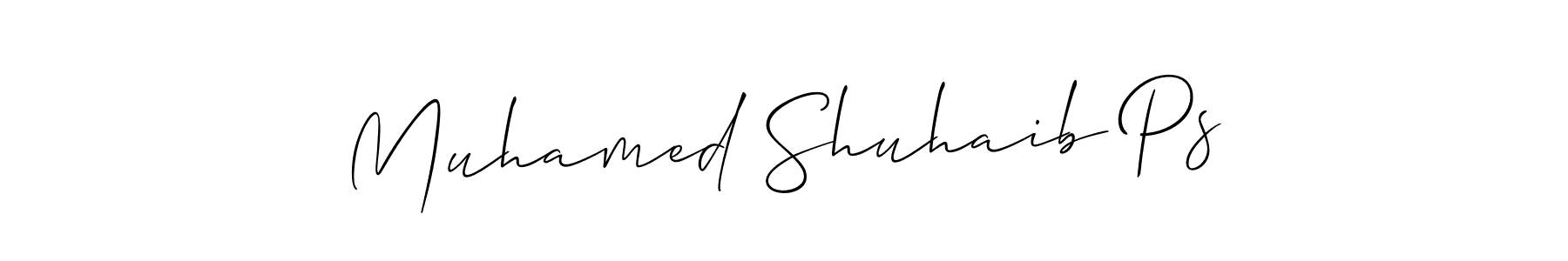 Make a beautiful signature design for name Muhamed Shuhaib Ps. With this signature (Allison_Script) style, you can create a handwritten signature for free. Muhamed Shuhaib Ps signature style 2 images and pictures png