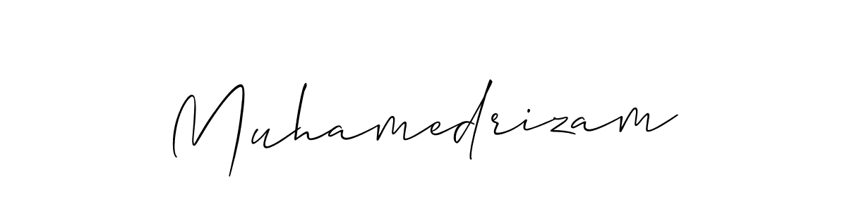 It looks lik you need a new signature style for name Muhamedrizam. Design unique handwritten (Allison_Script) signature with our free signature maker in just a few clicks. Muhamedrizam signature style 2 images and pictures png
