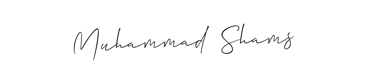 It looks lik you need a new signature style for name Muhammad  Shams. Design unique handwritten (Allison_Script) signature with our free signature maker in just a few clicks. Muhammad  Shams signature style 2 images and pictures png