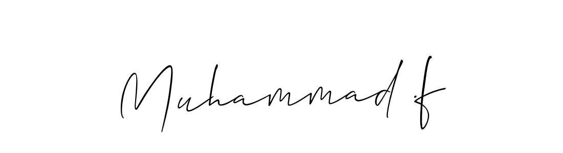 Use a signature maker to create a handwritten signature online. With this signature software, you can design (Allison_Script) your own signature for name Muhammad .f. Muhammad .f signature style 2 images and pictures png