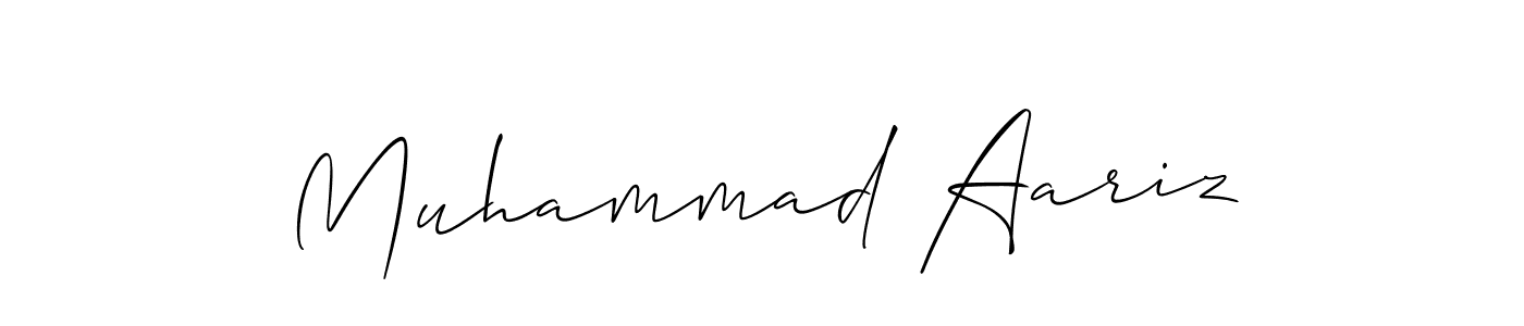 Create a beautiful signature design for name Muhammad Aariz. With this signature (Allison_Script) fonts, you can make a handwritten signature for free. Muhammad Aariz signature style 2 images and pictures png