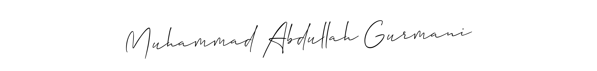 How to make Muhammad Abdullah Gurmani name signature. Use Allison_Script style for creating short signs online. This is the latest handwritten sign. Muhammad Abdullah Gurmani signature style 2 images and pictures png