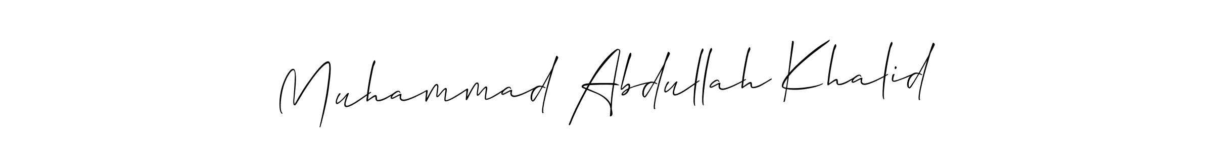 Make a short Muhammad Abdullah Khalid signature style. Manage your documents anywhere anytime using Allison_Script. Create and add eSignatures, submit forms, share and send files easily. Muhammad Abdullah Khalid signature style 2 images and pictures png