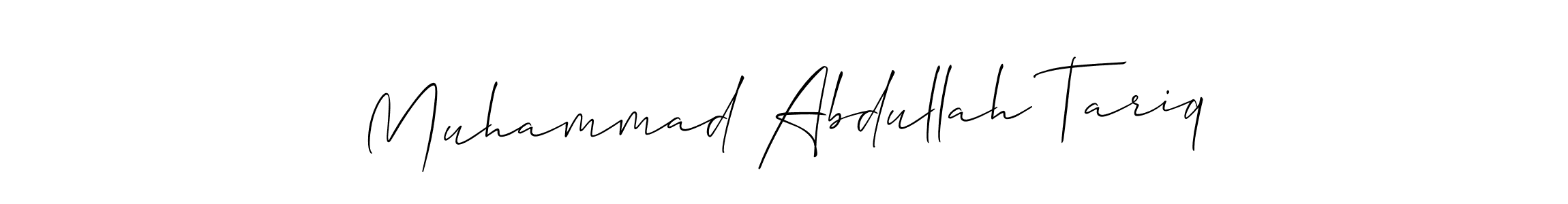 You should practise on your own different ways (Allison_Script) to write your name (Muhammad Abdullah Tariq) in signature. don't let someone else do it for you. Muhammad Abdullah Tariq signature style 2 images and pictures png