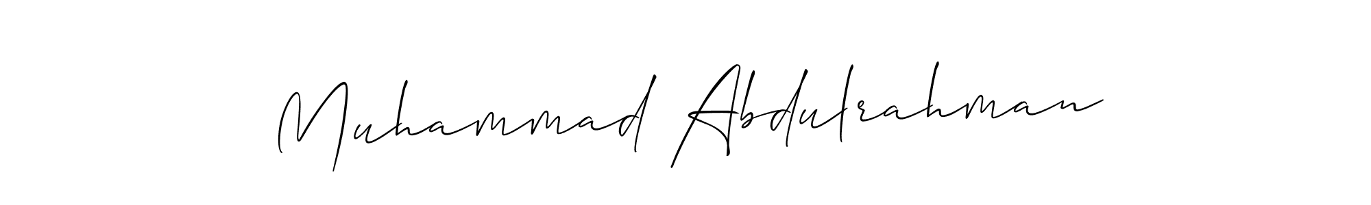 Allison_Script is a professional signature style that is perfect for those who want to add a touch of class to their signature. It is also a great choice for those who want to make their signature more unique. Get Muhammad Abdulrahman name to fancy signature for free. Muhammad Abdulrahman signature style 2 images and pictures png