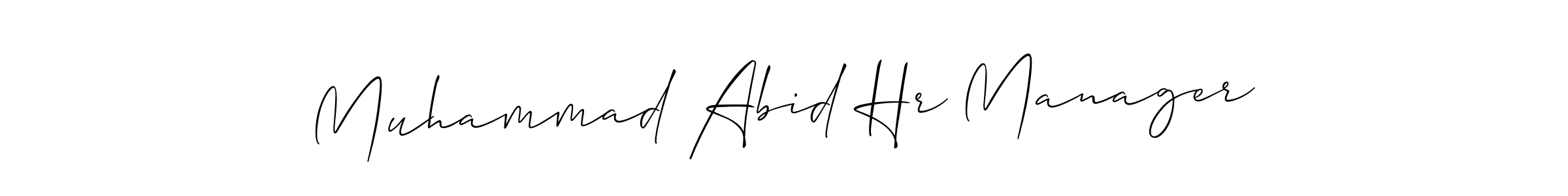 Use a signature maker to create a handwritten signature online. With this signature software, you can design (Allison_Script) your own signature for name Muhammad Abid Hr Manager. Muhammad Abid Hr Manager signature style 2 images and pictures png