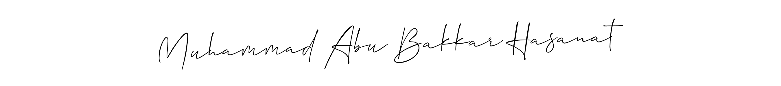 How to make Muhammad Abu Bakkar Hasanat name signature. Use Allison_Script style for creating short signs online. This is the latest handwritten sign. Muhammad Abu Bakkar Hasanat signature style 2 images and pictures png