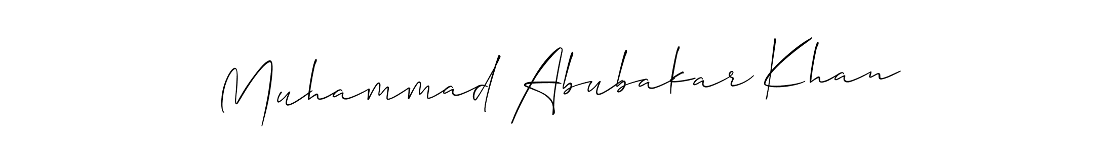 It looks lik you need a new signature style for name Muhammad Abubakar Khan. Design unique handwritten (Allison_Script) signature with our free signature maker in just a few clicks. Muhammad Abubakar Khan signature style 2 images and pictures png