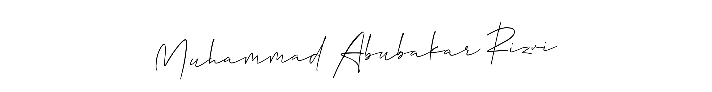 How to make Muhammad Abubakar Rizvi signature? Allison_Script is a professional autograph style. Create handwritten signature for Muhammad Abubakar Rizvi name. Muhammad Abubakar Rizvi signature style 2 images and pictures png