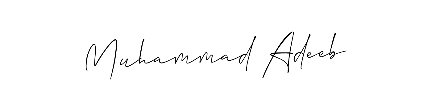 The best way (Allison_Script) to make a short signature is to pick only two or three words in your name. The name Muhammad Adeeb include a total of six letters. For converting this name. Muhammad Adeeb signature style 2 images and pictures png