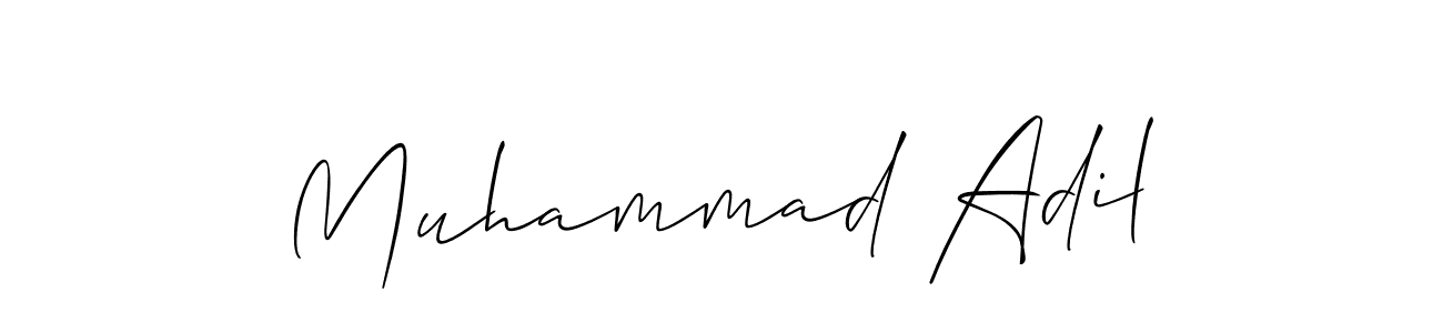Use a signature maker to create a handwritten signature online. With this signature software, you can design (Allison_Script) your own signature for name Muhammad Adil. Muhammad Adil signature style 2 images and pictures png