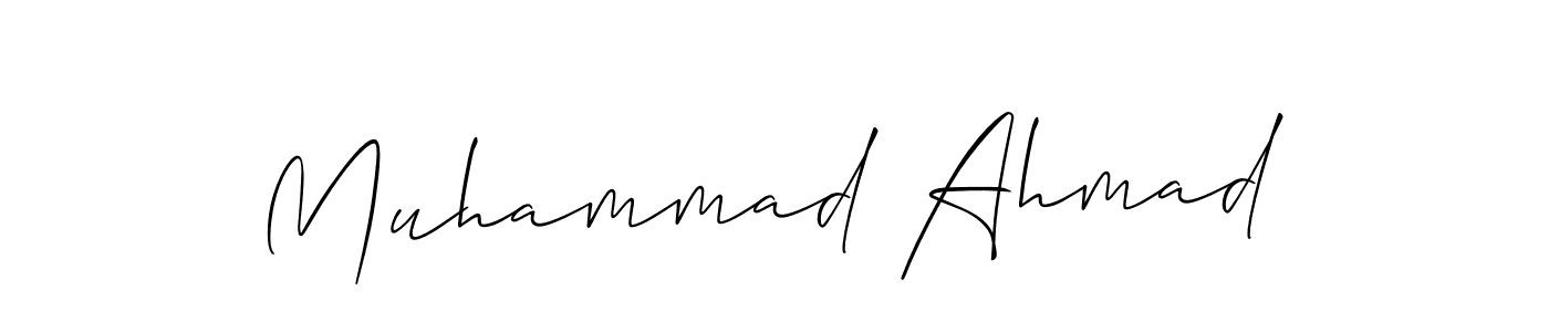 Also we have Muhammad Ahmad name is the best signature style. Create professional handwritten signature collection using Allison_Script autograph style. Muhammad Ahmad signature style 2 images and pictures png