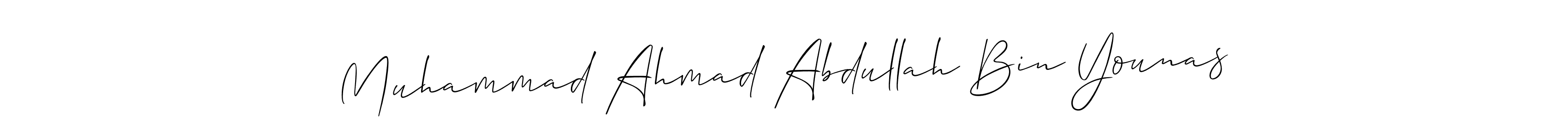 Allison_Script is a professional signature style that is perfect for those who want to add a touch of class to their signature. It is also a great choice for those who want to make their signature more unique. Get Muhammad Ahmad Abdullah Bin Younas name to fancy signature for free. Muhammad Ahmad Abdullah Bin Younas signature style 2 images and pictures png