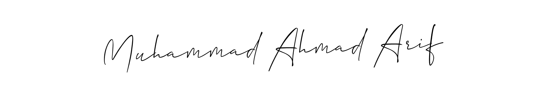 You should practise on your own different ways (Allison_Script) to write your name (Muhammad Ahmad Arif) in signature. don't let someone else do it for you. Muhammad Ahmad Arif signature style 2 images and pictures png