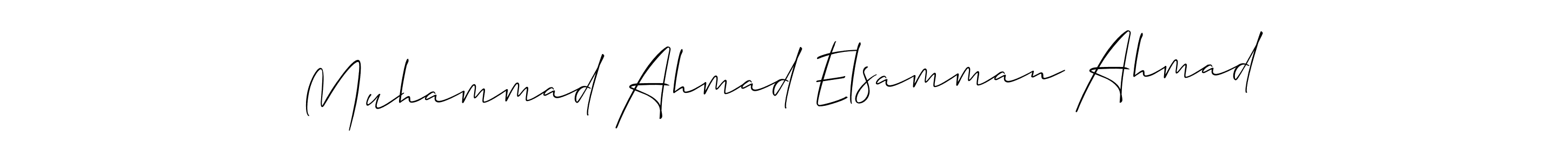 How to Draw Muhammad Ahmad Elsamman Ahmad signature style? Allison_Script is a latest design signature styles for name Muhammad Ahmad Elsamman Ahmad. Muhammad Ahmad Elsamman Ahmad signature style 2 images and pictures png