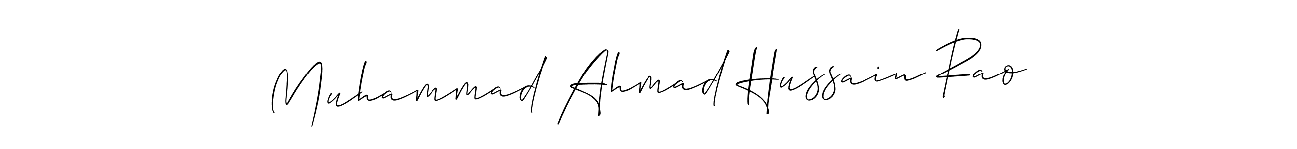 You should practise on your own different ways (Allison_Script) to write your name (Muhammad Ahmad Hussain Rao) in signature. don't let someone else do it for you. Muhammad Ahmad Hussain Rao signature style 2 images and pictures png