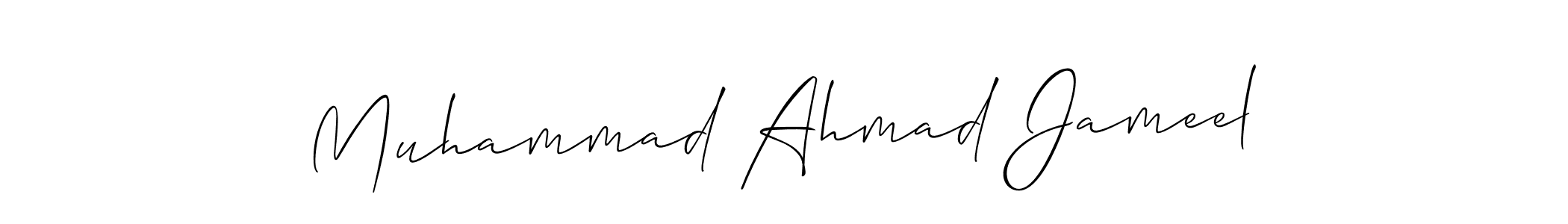 Allison_Script is a professional signature style that is perfect for those who want to add a touch of class to their signature. It is also a great choice for those who want to make their signature more unique. Get Muhammad Ahmad Jameel name to fancy signature for free. Muhammad Ahmad Jameel signature style 2 images and pictures png