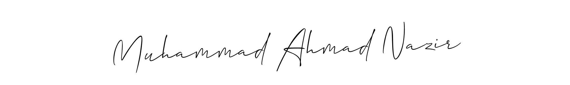 Muhammad Ahmad Nazir stylish signature style. Best Handwritten Sign (Allison_Script) for my name. Handwritten Signature Collection Ideas for my name Muhammad Ahmad Nazir. Muhammad Ahmad Nazir signature style 2 images and pictures png