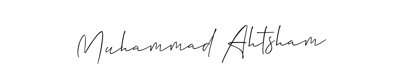 You should practise on your own different ways (Allison_Script) to write your name (Muhammad Ahtsham) in signature. don't let someone else do it for you. Muhammad Ahtsham signature style 2 images and pictures png
