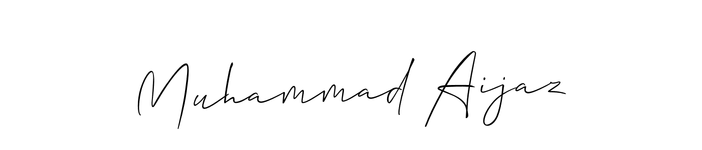 You should practise on your own different ways (Allison_Script) to write your name (Muhammad Aijaz) in signature. don't let someone else do it for you. Muhammad Aijaz signature style 2 images and pictures png