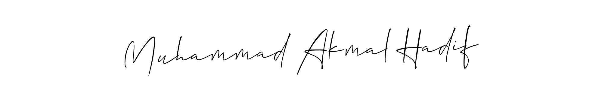Similarly Allison_Script is the best handwritten signature design. Signature creator online .You can use it as an online autograph creator for name Muhammad Akmal Hadif. Muhammad Akmal Hadif signature style 2 images and pictures png