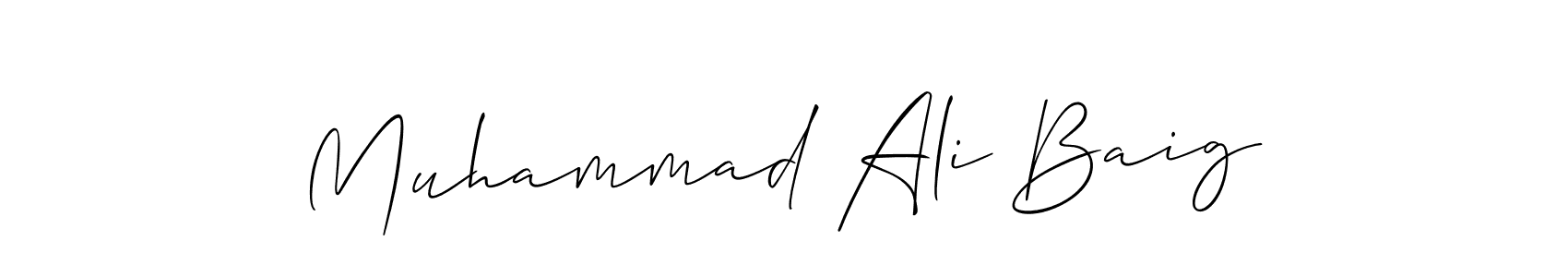 Make a beautiful signature design for name Muhammad Ali Baig. With this signature (Allison_Script) style, you can create a handwritten signature for free. Muhammad Ali Baig signature style 2 images and pictures png