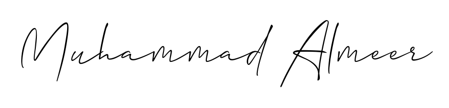 Designed for modern professionals: Muhammad Almeer name signature crafted with Allison_Script script. Ready for digital PDF workflows. Muhammad Almeer signature style 2 images and pictures png
