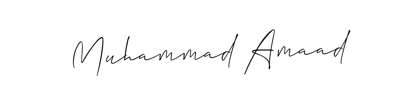 You should practise on your own different ways (Allison_Script) to write your name (Muhammad Amaad) in signature. don't let someone else do it for you. Muhammad Amaad signature style 2 images and pictures png