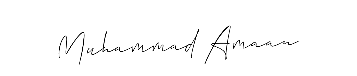 Also You can easily find your signature by using the search form. We will create Muhammad Amaan name handwritten signature images for you free of cost using Allison_Script sign style. Muhammad Amaan signature style 2 images and pictures png