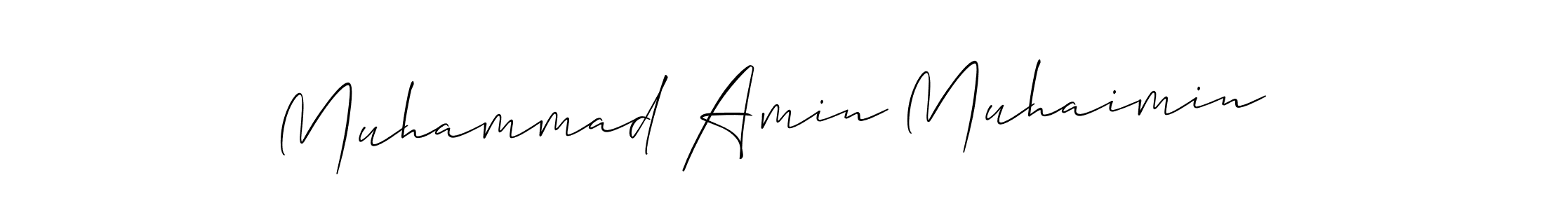 Use a signature maker to create a handwritten signature online. With this signature software, you can design (Allison_Script) your own signature for name Muhammad Amin Muhaimin. Muhammad Amin Muhaimin signature style 2 images and pictures png