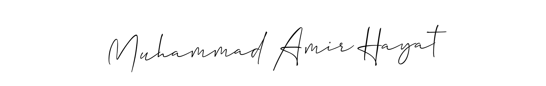 Create a beautiful signature design for name Muhammad Amir Hayat. With this signature (Allison_Script) fonts, you can make a handwritten signature for free. Muhammad Amir Hayat signature style 2 images and pictures png