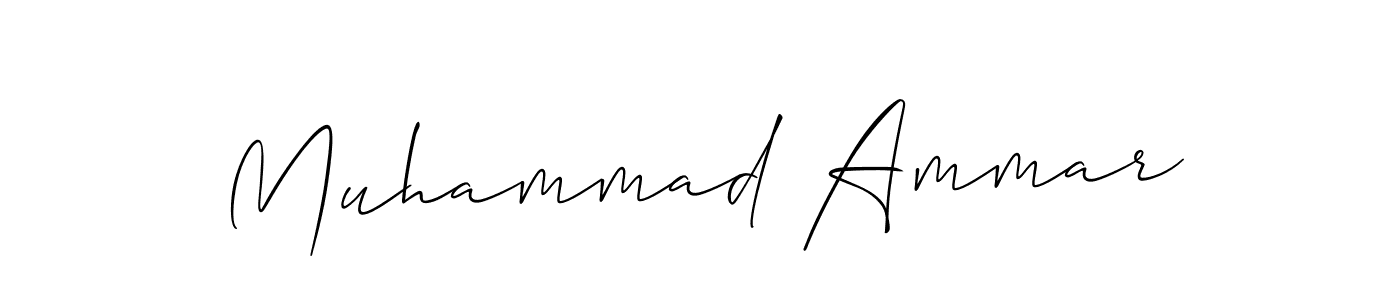How to make Muhammad Ammar name signature. Use Allison_Script style for creating short signs online. This is the latest handwritten sign. Muhammad Ammar signature style 2 images and pictures png