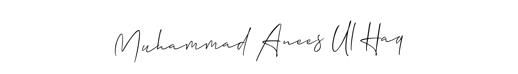 Similarly Allison_Script is the best handwritten signature design. Signature creator online .You can use it as an online autograph creator for name Muhammad Anees Ul Haq. Muhammad Anees Ul Haq signature style 2 images and pictures png